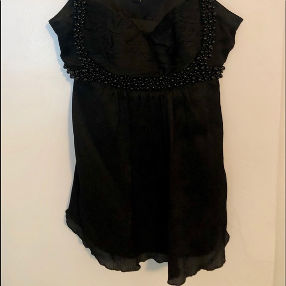 Bebe Black Silk Beaded Tank Camisole - Picture 2 of 3